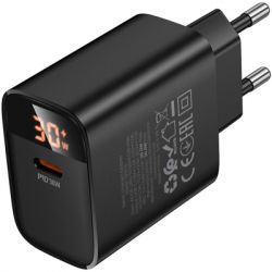 Зарядний пристрій BOROFONE BA97A Ilustre USB-C PD30W digital display Black (6941991120480) - Картинка 2