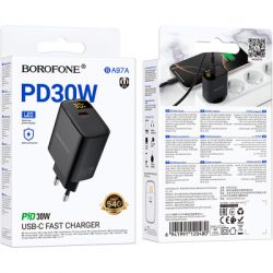 Зарядний пристрій BOROFONE BA97A Ilustre USB-C PD30W digital display Black (6941991120480) - Картинка 7