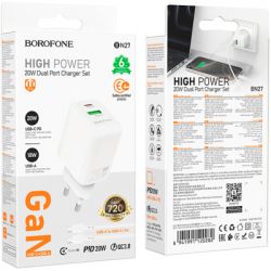 �������� ������� BOROFONE BN27 Fuente 1xUSB-C PD20W + 1xUSB QC3.0 + cable USB-C to USB-C White (6941991120282) - �������� 7
