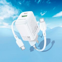 �������� ������� BOROFONE BN27 Fuente 1xUSB-C PD20W + 1xUSB QC3.0 + cable USB-C to USB-C White (6941991120282) - �������� 8