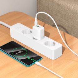�������� ������� BOROFONE BN27 Fuente 1xUSB-C PD20W + 1xUSB QC3.0 + cable USB-C to USB-C White (6941991120282) - �������� 9