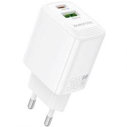 �������� ���������� BOROFONE BN29 Fuente 1xUSB-C PD30W + 1xUSB QC3.0 White (6941991120329)