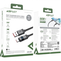 Дата кабель USB 2.0 AM to USB-C 1.2m digital display braided C15-04 black Acefast (6974316283737) - Картинка 4