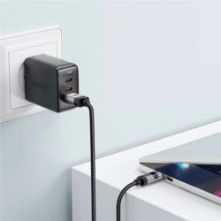 Дата кабель USB 2.0 AM to USB-C 1.2m digital display braided C15-04 black Acefast (6974316283737) - Картинка 5