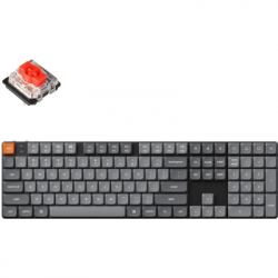  Keychron K5 Max Gateron MX 2.0 Red White Led QMK Wireless/Bluetooth/USB- UA Black (K5M-A1-UA)
