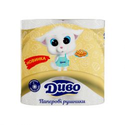 Паперові рушники Диво З ароматом свіжого печива 2 шари 2 рулони (4820003837443) - Картинка 1