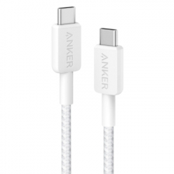 ���� ������ USB-C to USB-C 0.9m nylon 322 white Anker (A81F5H21/A81F5G21)