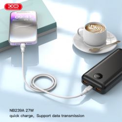 Дата кабель USB-C to Lightning 1.0m 27W High Elastic Zeus XO (NBQ239A_White) - Картинка 2