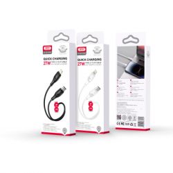 Дата кабель USB-C to Lightning 1.0m 27W High Elastic Zeus XO (NBQ239A_White) - Картинка 4