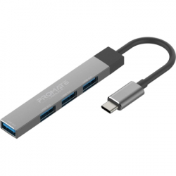 ������������ Promate USB-C 4-in-1 ����� Promate litehub-4.grey (litehub-4.grey)