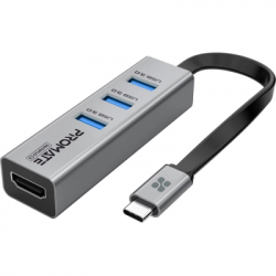  Promate USB-C 4-in-1  Promate mediahub-c3.grey (mediahub-c3.grey)