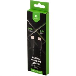 Дата кабель USB-C to USB-C 2.0m 240W Chip Silicon Black Vinga (VCDCCC2242SB) - Картинка 5