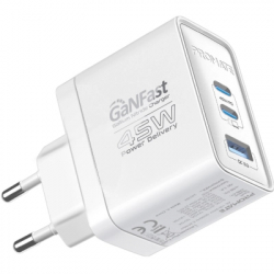 �������� ���������� Promate powerport-45 2xUSB-C PD + USB-A QC 45W White (powerport-45.white)
