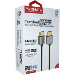 Кабель мультимедійний HDMI M to HDMI M 1.5m V2.1 grey Promate (primelink8k-150.grey) - Картинка 2