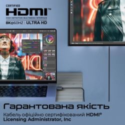 Кабель мультимедійний HDMI M to HDMI M 1.5m V2.1 grey Promate (primelink8k-150.grey) - Картинка 7
