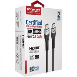 Кабель мультимедійний HDMI M to HDMI M 5.0m V2.1 grey Promate (primelink8k-500.grey) - Картинка 2