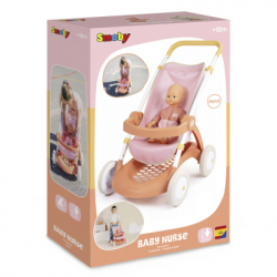 Коляска для ляльок Smoby Baby Nurse Теракотова пудра. Прогулянка, з корзиною, 18 міс.+ (7600254024) - Картинка 2