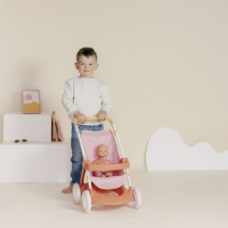 Коляска для ляльок Smoby Baby Nurse Теракотова пудра. Прогулянка, з корзиною, 18 міс.+ (7600254024) - Картинка 3