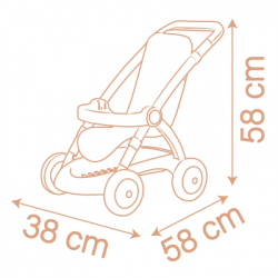 Коляска для ляльок Smoby Baby Nurse Теракотова пудра. Прогулянка, з корзиною, 18 міс.+ (7600254024) - Картинка 6