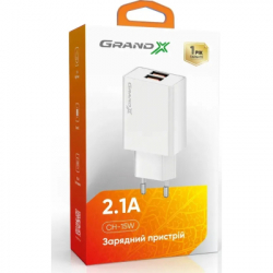 Зарядний пристрій Grand-X CH-15W 2xUSB 10.5W Black (CH-15W) - Картинка 4