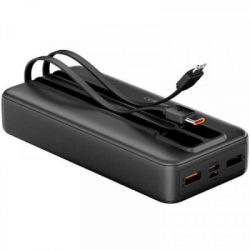 ������� ������������ Vention 20000mAh 22.5W 3A PD, Built-in USB-C+Lightning Cables, Black (FHPB0) - �������� 2