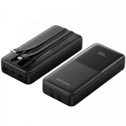 ������� ������������ Vention 20000mAh 22.5W 3A PD, Built-in USB-C+Lightning Cables, Black (FHPB0) - �������� 3