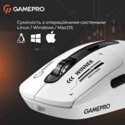 Мышка GamePro Genesis Winner Wireless/Bluetooth/USB White (GM079W) - Картинка 12
