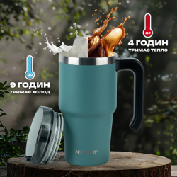 Термокружка Kite з ручкою 600 мл зелена (K24-1207-3) - Картинка 9