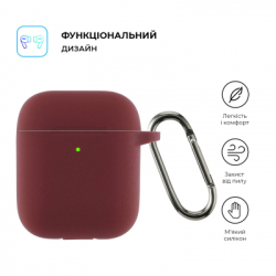 ����� ��� ��������� Armorstandart Ultrathin Silicone Case With Hook ��� Apple AirPods 2 Burgundy (ARM59680) - �������� 2