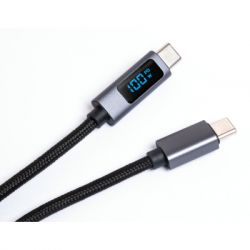 ���� ������ USB-C to USB-C 2.0m 100W LCD Display Nylon Black Vinga (VYDCCC22100D) - �������� 2