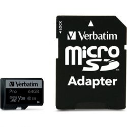 ����� ������ Verbatim 64GB microSDXC class 10 UHS-III PRO (47042)