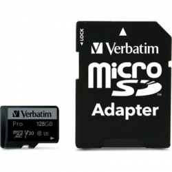 ����� ���'�� Verbatim 128GB microSDXC class 10 UHS-III PRO (47044)