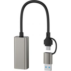  USB-C + USB A to RJ45 Ethernet 100Mbps XO (HUB018.black) -  2