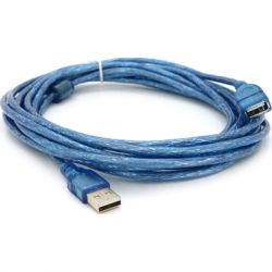   USB 2.0 AM/AF 5.0m ferrite transparent blue Voltronic (YT-AM/AF-5.0TBL)