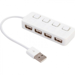 ������������ Voltronic USB 2.0 to 4xUSB with LED buttons white (YT-H4L-W) - �������� 2