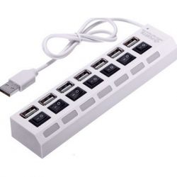 Концентратор Voltronic USB 2.0 to 7xUSB with switches white (YT-H7SHS-W) - Картинка 2