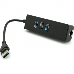  Voltronic USB 3.0 to 3xUSB + Ethernet black (YT-3H3+1) -  2