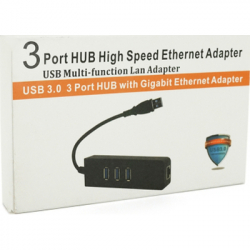  Voltronic USB 3.0 to 3xUSB + Ethernet black (YT-3H3+1) -  4