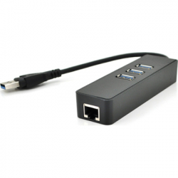  Voltronic USB 3.0 to 3xUSB + Ethernet black (YT-3H3+1)