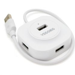  VEGGIEG USB 3.0 to 4xUSB 0.3m white (V-U2407)