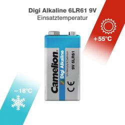 Батарейка Camelion Крона 6LR61 9V Digi Alkaline * 1 (6LR61-BP1DG) - Картинка 3