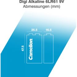 Батарейка Camelion Крона 6LR61 9V Digi Alkaline * 1 (6LR61-BP1DG) - Картинка 4