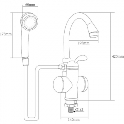 Проточний водонагрівач AQUATICA LZ 3.0кВт 0.4-5бар для ванн (9795203) - Картинка 2
