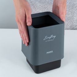 Кошик для паперів Axent Настільний контейнер для сміття, квадратний, сірий (2132-03-A) - Картинка 5