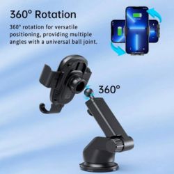 Универсальный автодержатель Choetech Gravity Car Wireless 15W Charger 4.7-7.2" Black (T203-F-ACBK) - Картинка 5