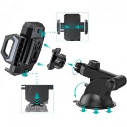 Універсальний автотримач Choetech 15W Fast Wireless Charger 4.7-7.2" (T521-F-101ACBK) - Картинка 4