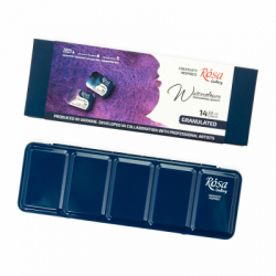 Акварельные краски Rosa Gallery GRANULATION 14 кольорів по 2,5 мл в металевому пеналі (4823098544128) - Картинка 5