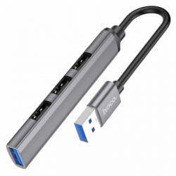 Концентратор HOCO USB to USB 3.0 + 3xUSB 2.0 metal gray (6931474765468) - Картинка 2