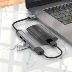 Концентратор HOCO USB to USB 3.0 + 3xUSB 2.0 metal gray (6931474765468) - Картинка 4