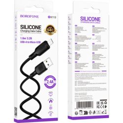 Дата кабель USB 2.0 AM to USB-C 1.0m 60W silicone black BOROFONE (6941991115455) - Картинка 6